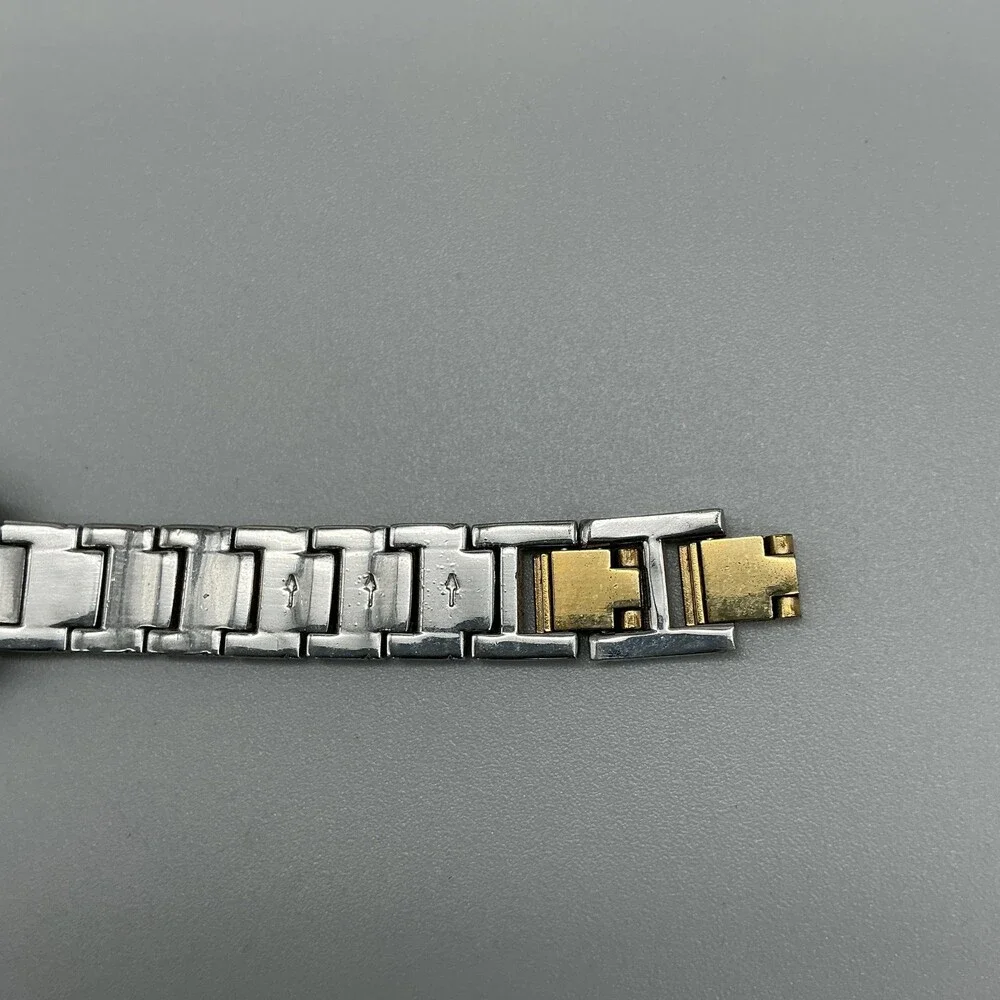 Anne Klein Womens Watch 31mm MOP Dial Two Tone Diamond 1099TV New Battery 7.5